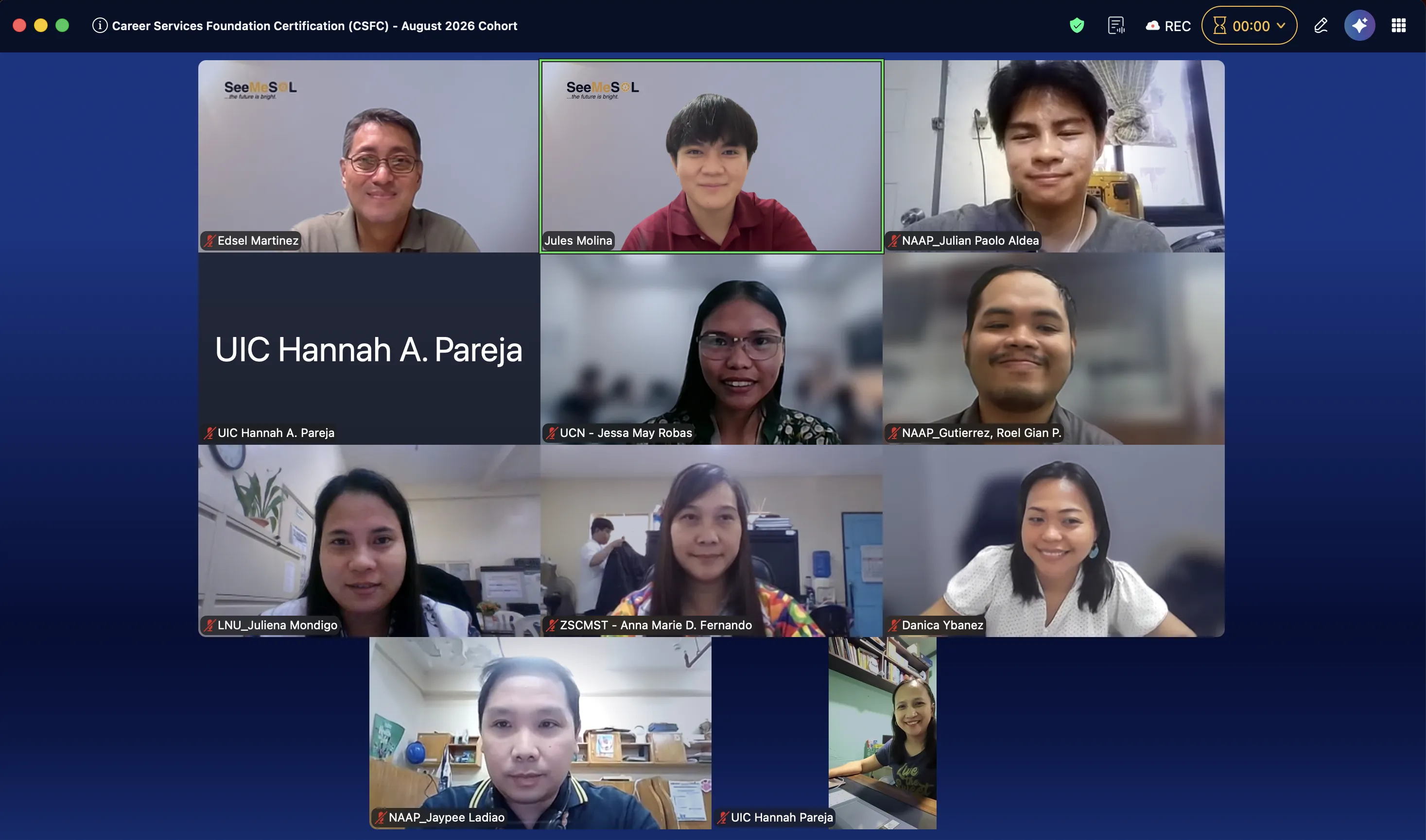 Angkatan Career Services Foundation Certification bulan Agustus 2026 dalam sesi virtual langsung