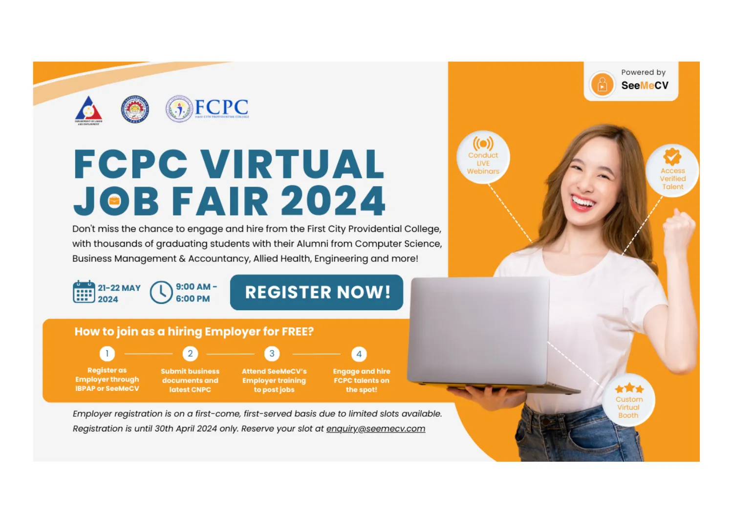 SeeMeSOL and First City Providential College 1st Virtual Career Fair, May 2024