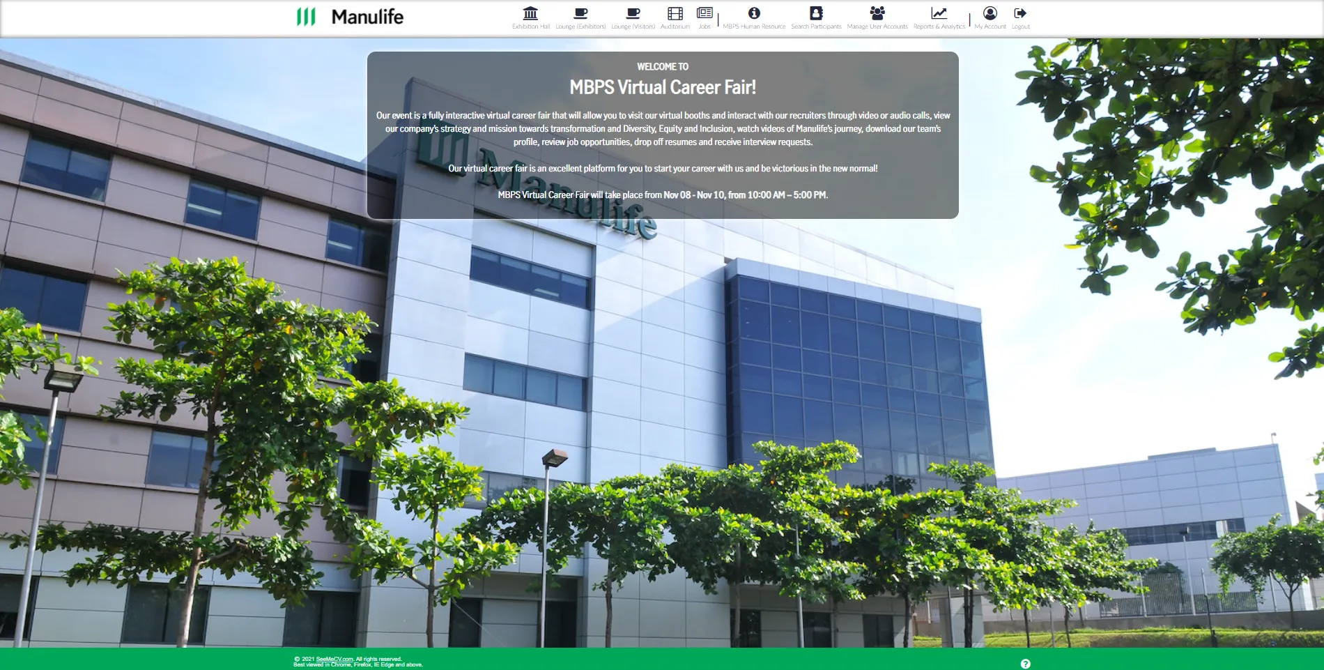 Manulife Philippines Virtual Career Fair — branded experience powered by SeeMeSOL