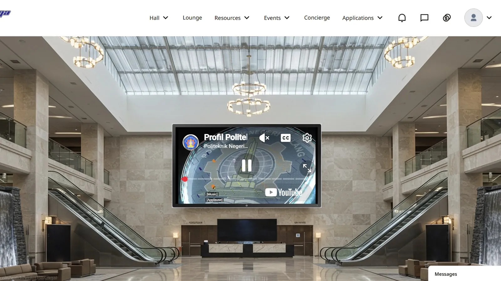 Virtual lobby of the POLINEMA Virtual Career Fair 2026